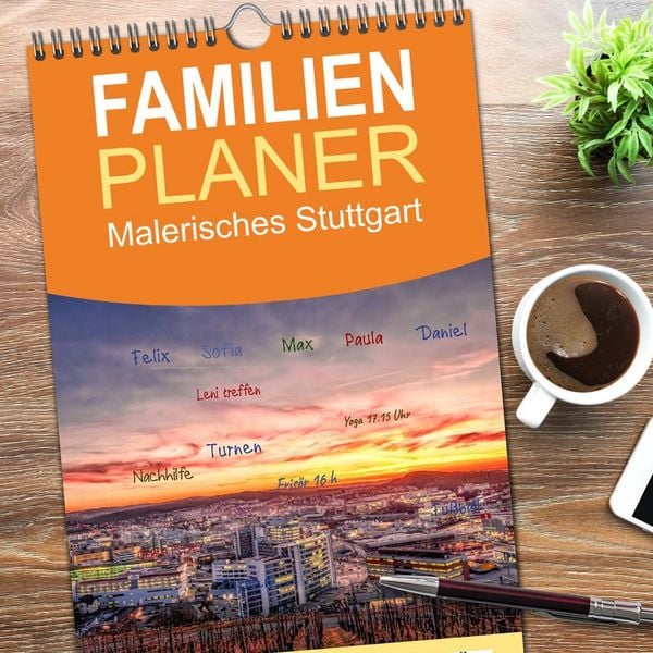 Produktbild: Familienplaner 2026 - Malerisches Stuttgart mit 5 Spalten (Wandkalender, 21 x 45 cm) CALVENDO
