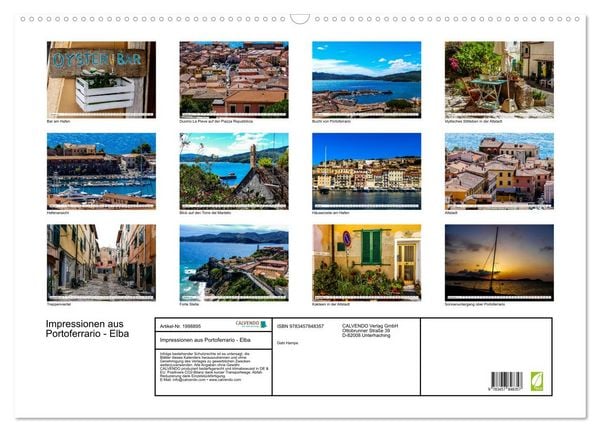 Produktbild: Impressionen aus Portoferrario - Elba (Wandkalender 2026 DIN A2 quer), CALVENDO Monatskalender