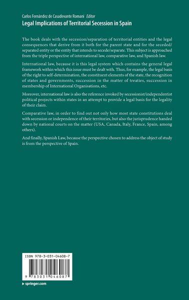 Produktbild: Legal Implications of Territorial Secession in Spain