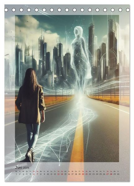 Produktbild: Entdecke die Zukunft - Future World mit KI (Tischkalender 2026 DIN A5 hoch), CALVENDO Monatskalender