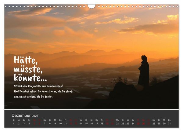 Produktbild: Pfl&uuml;ck Dein Gl&uuml;ck &ndash; Kleine Weisheiten f&uuml;r den Alltag (Wandkalender 2026 DIN A3 quer), CALVENDO Monatskalender