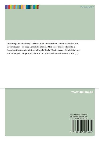 Produktbild: M&ouml;glichkeiten und Grenzen der Medienerziehung an einer Sonderschule f&uuml;r Lernbehinderte