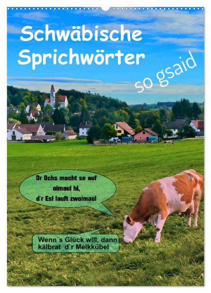 Produktbild: Schw&auml;bische Sprichw&ouml;rter - so gsaid (Wandkalender 2026 DIN A2 hoch), CALVENDO Monatskalender