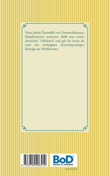 Produktbild: Der abenteuerliche Simplicissimus