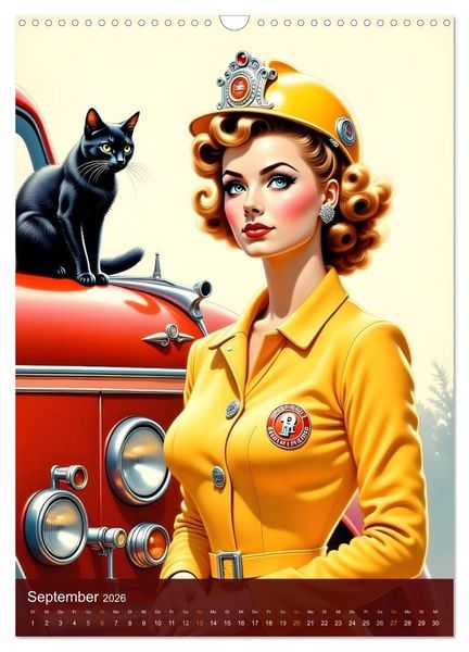 Produktbild: Fr&auml;ulein Fantasie und die schwarze Katze (Wandkalender 2026 DIN A3 hoch), CALVENDO Monatskalender