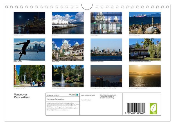 Produktbild: Vancouver Perspektiven (Wandkalender 2026 DIN A4 quer), CALVENDO Monatskalender