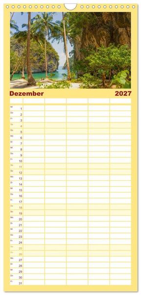 Produktbild: Familienplaner 2027 - Thailand - Die Sch&ouml;nheit Asiens mit 5 Spalten (Wandkalender, 21 x 45 cm) CALVENDO