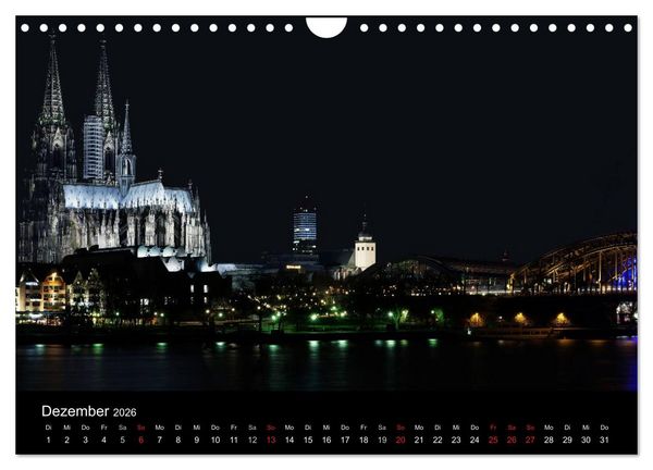 Produktbild: K&ouml;ln bei Nacht (Wandkalender 2026 DIN A4 quer), CALVENDO Monatskalender