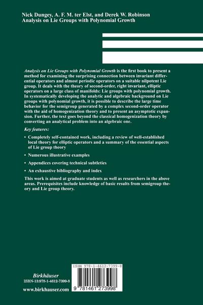 Produktbild: Analysis on Lie Groups with Polynomial Growth