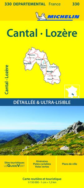 Produktbild: Cantal, Lozire - Michelin Local Map 330