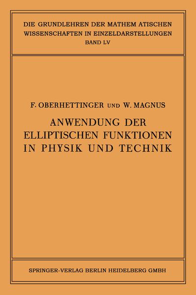Produktbild: Anwendung der Elliptischen Funktionen in Physik und Technik