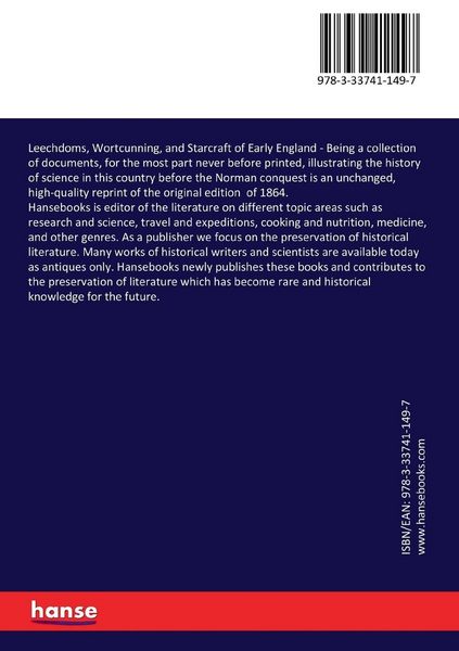 Produktbild: Leechdoms, Wortcunning, and Starcraft of Early England