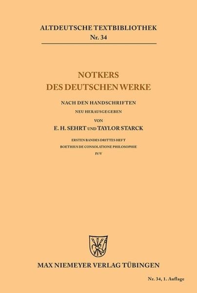 Produktbild: Notkers des Deutschen Werke