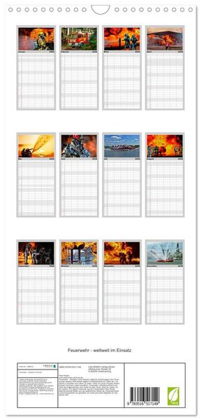 Produktbild: Familienplaner 2026 - Feuerwehr - weltweit im Einsatz mit 5 Spalten (Wandkalender, 21 x 45 cm) CALVENDO