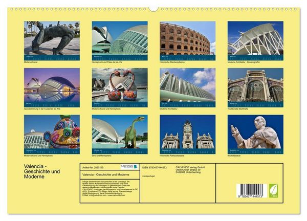 Produktbild: Valencia - Geschichte und Moderne (hochwertiger Premium Wandkalender 2026 DIN A2 quer), Kunstdruck in Hochglanz
