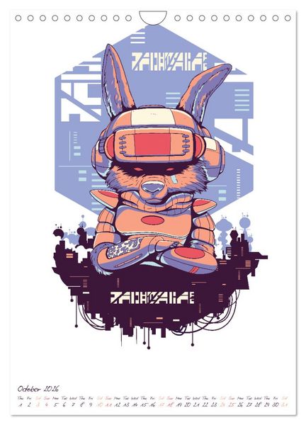 Produktbild: Cyberpunk Futuristic City (Wall Calendar 2026 DIN A4 portrait), CALVENDO 12 Month Wall Calendar