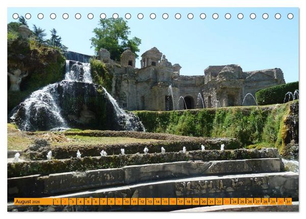 Produktbild: Die h&auml;ngenden G&auml;rten von Tivoli - Die Villa d'Este (Tischkalender 2026 DIN A5 quer), CALVENDO Monatskalender