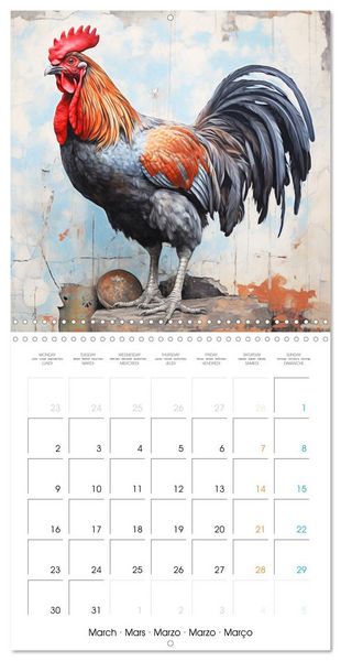 Produktbild: Coqs de nos campagnes (Calendrier mural carr&eacute; 2026 30x30 cm) Calendrier double avec une page pour vos prises de notes