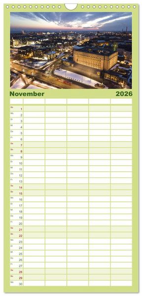 Produktbild: Familienplaner 2026 - Helsinki - Eine wundersch&ouml;ne Reise in die finnische Hauptstadt. mit 5 Spalten (Wandkalender, 21 x 45 cm) CALVENDO