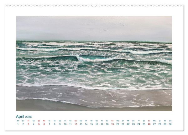 Produktbild: Wellenbrausen - Gemalte Wellen von Michaela Spreider (Wandkalender 2026 DIN A2 quer), CALVENDO Monatskalender