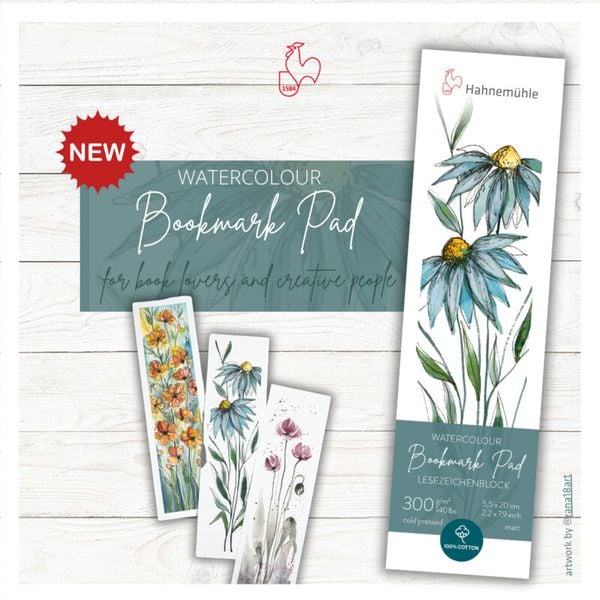 Produktbild: Hahnem&uuml;hle Papier Lesezeichenblock, 5,5 x 20 cm, 300 g/m&sup2;