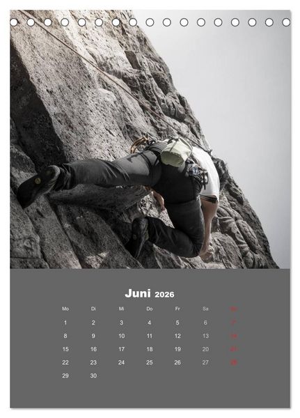 Produktbild: Erlebnis Outdoor Klettern (Tischkalender 2026 DIN A5 hoch), CALVENDO Monatskalender