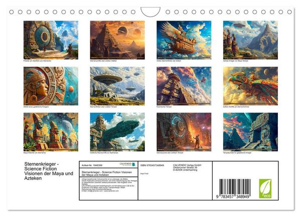 Produktbild: Sternenkrieger - Science Fiction Visionen der Maya und Azteken (Wandkalender 2026 DIN A4 quer), CALVENDO Monatskalender