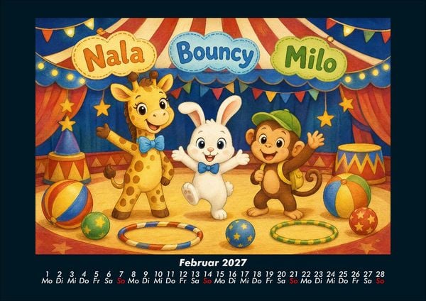 Produktbild: Nala, Bouncy & Milo in der Zirkuswelt 2027 Fotokalender DIN A4