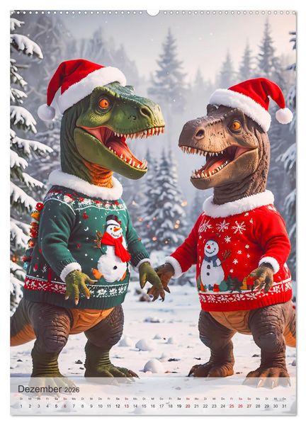 Produktbild: Jurassic Alltag - Dinos &uuml;berall (Wandkalender 2026 DIN A2 hoch), CALVENDO Monatskalender
