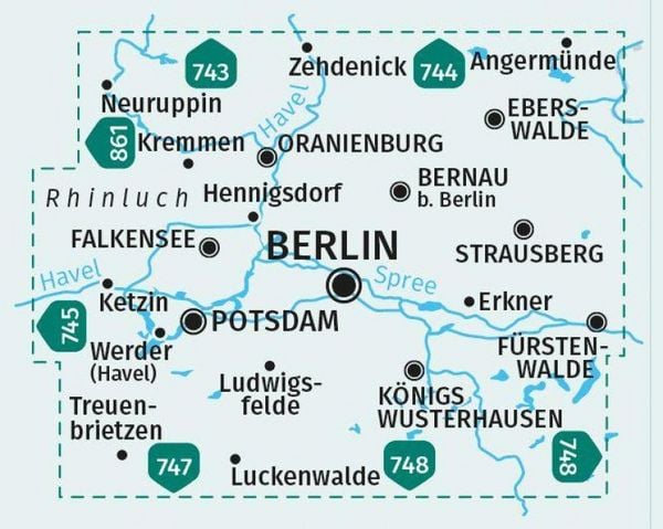 Produktbild: KOMPASS Wanderkarten-Set 700 Berlin und Umgebung (4 Karten) 1:50.000