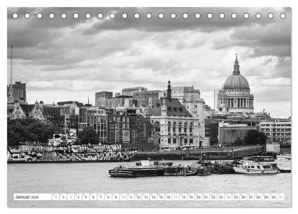Produktbild: London Stadt an der Themse (Tischkalender 2026 DIN A5 quer), CALVENDO Monatskalender