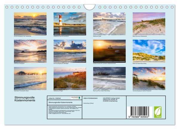 Produktbild: Stimmungsvolle K&uuml;stenmomente (Wandkalender 2027 DIN A4 quer), CALVENDO Monatskalender