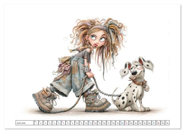 Produktbild: Wuff und weg! (hochwertiger Premium Wandkalender 2026 DIN A2 quer), Kunstdruck in Hochglanz