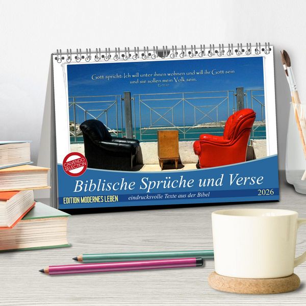 Produktbild: Biblische Spr&uuml;che und Verse (Tischkalender 2026 DIN A5 quer), CALVENDO Monatskalender