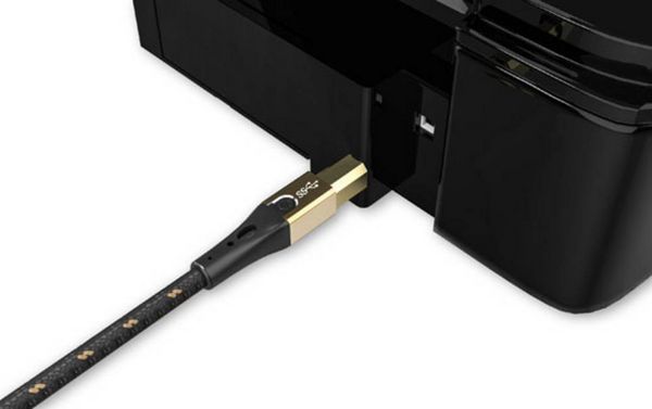 Produktbild: Oehlbach USB-Kabel USB 2.0 USB-A Stecker, USB-B Stecker 2.00m Schwarz/Gold D1C9542