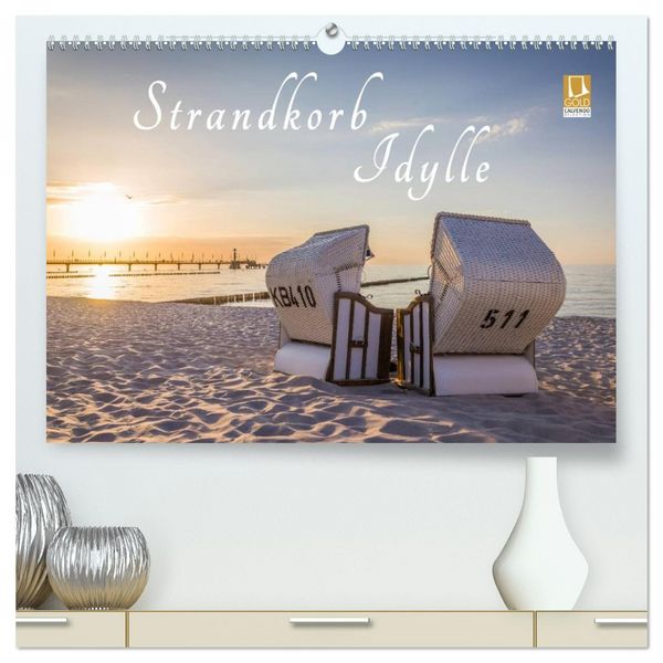Produktbild: Strandkorb Idylle (hochwertiger Premium Wandkalender 2026 DIN A2 quer), Kunstdruck in Hochglanz