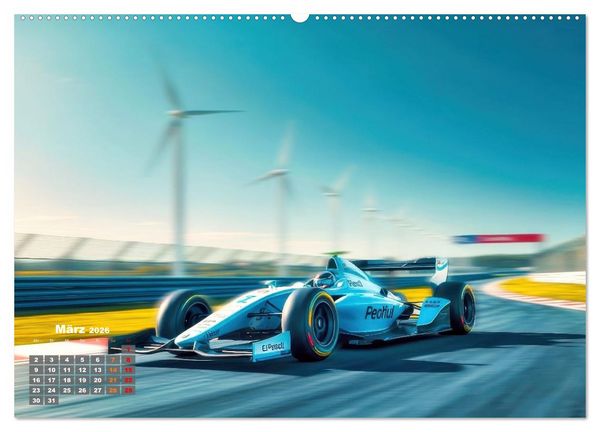 Produktbild: Formel E, Strom, Speed und Sieg (Wandkalender 2026 DIN A2 quer), CALVENDO Monatskalender