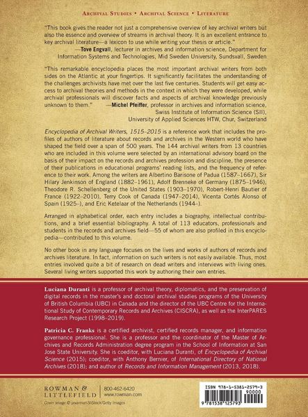 Produktbild: Encyclopedia of Archival Writers, 1515 - 2015