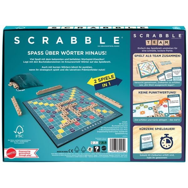 Produktbild: Scrabble Original Holz 2 in 1