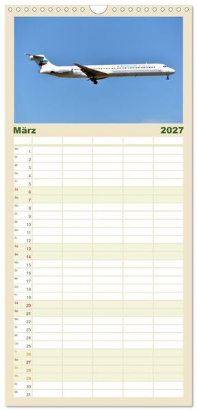 Produktbild: Familienplaner 2027 - Flugzeuge aller Art mit 5 Spalten (Wandkalender, 21 x 45 cm) CALVENDO