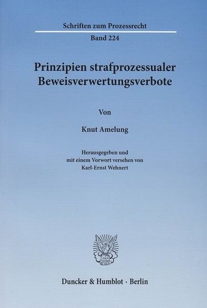 Produktbild: Prinzipien strafprozessualer Beweisverwertungsverbote.
