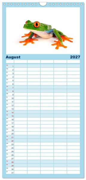 Produktbild: Familienplaner 2027 - Farbenpracht der Fr&ouml;sche mit 5 Spalten (Wandkalender, 21 x 45 cm) CALVENDO