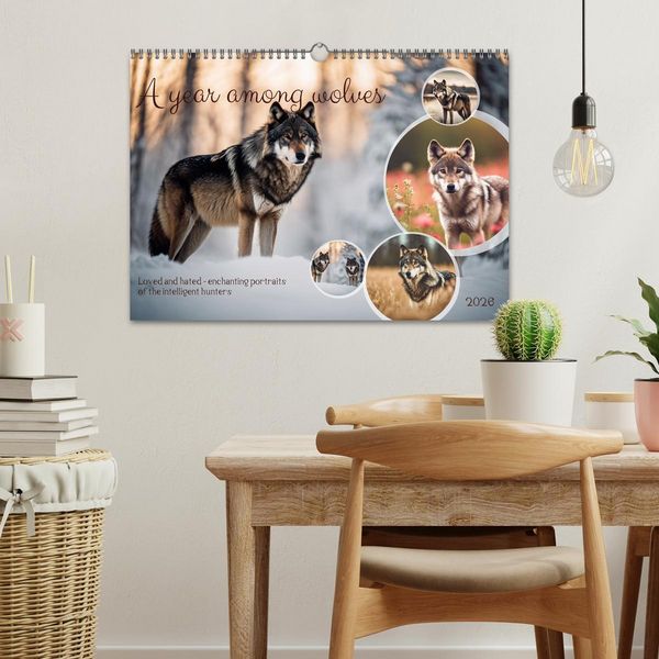 Produktbild: A year among wolves (Wall Calendar 2026 DIN A3 landscape), CALVENDO 12 Month Wall Calendar