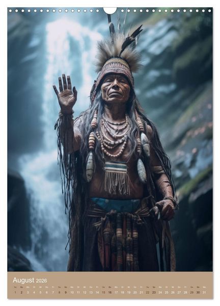 Produktbild: Schamanische Seelen: Mystische Indianerportraits (Wandkalender 2026 DIN A3 hoch), CALVENDO Monatskalender