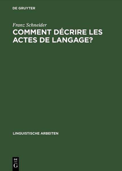 Produktbild: Comment d&eacute;crire les actes de langage?