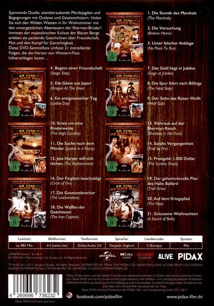 Produktbild: Am Fu&szlig; der blauen Berge (Laramie) - Sammelbox / 21 Folgen der legend&auml;ren Westernserie [7 DVDs]