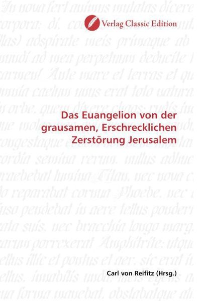 Produktbild: Euangelion von der grausamen, Erschrecklichen Zerst&ouml;rung Jer
