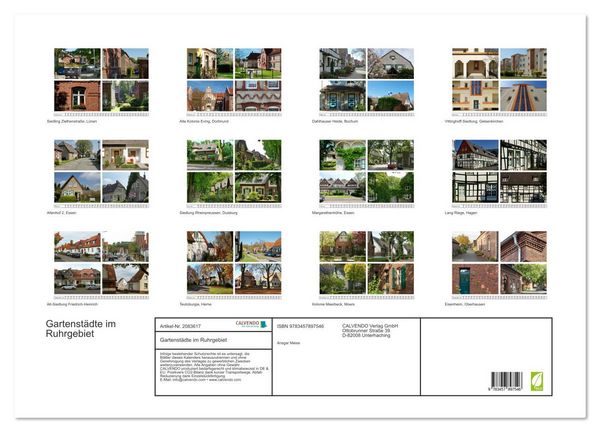 Produktbild: Gartenst&auml;dte im Ruhrgebiet (Wandkalender 2026 DIN A2 quer), CALVENDO Monatskalender