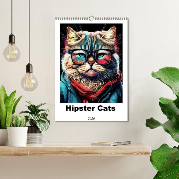 Produktbild: Hipster Cats (Wall Calendar 2026 DIN A3 portrait), CALVENDO 12 Month Wall Calendar