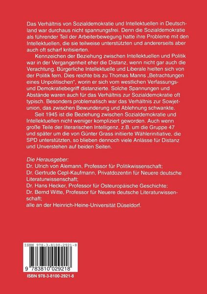 Produktbild: Intellektuelle und Sozialdemokratie